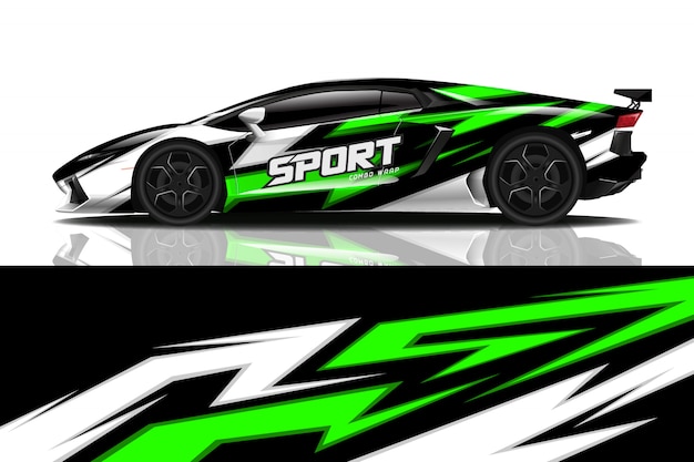 diseño de envoltura de calcomanía de coche deportivo