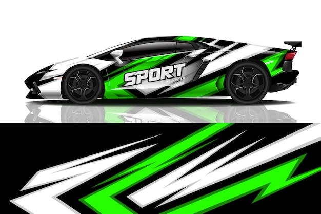 diseño de envoltura de calcomanía de coche deportivo