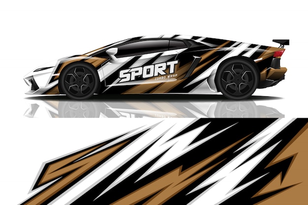 diseño de envoltura de calcomanía de coche deportivo