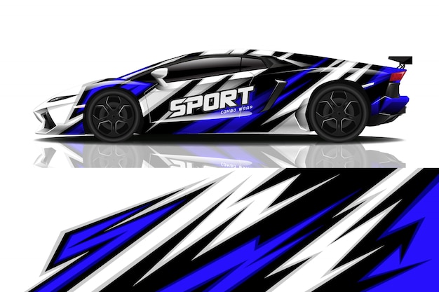 diseño de envoltura de calcomanía de coche deportivo