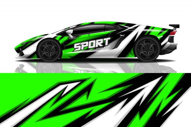 diseño de envoltura de calcomanía de coche deportivo