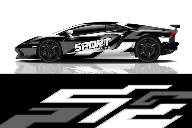 diseño de envoltura de calcomanía de coche deportivo