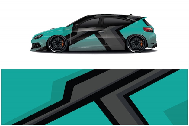 diseño de envoltura de calcomanía de coche deportivo