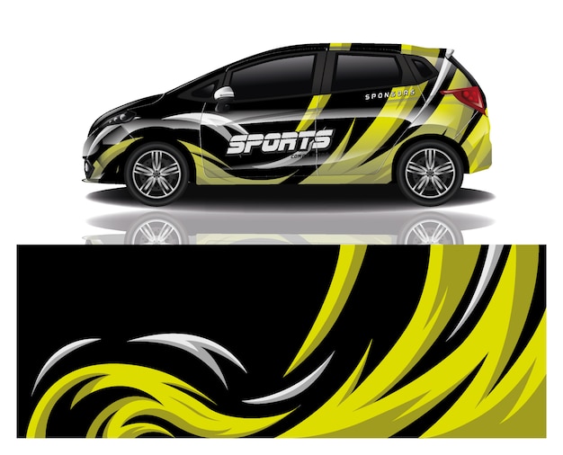 diseño de envoltura de calcomanía de coche deportivo