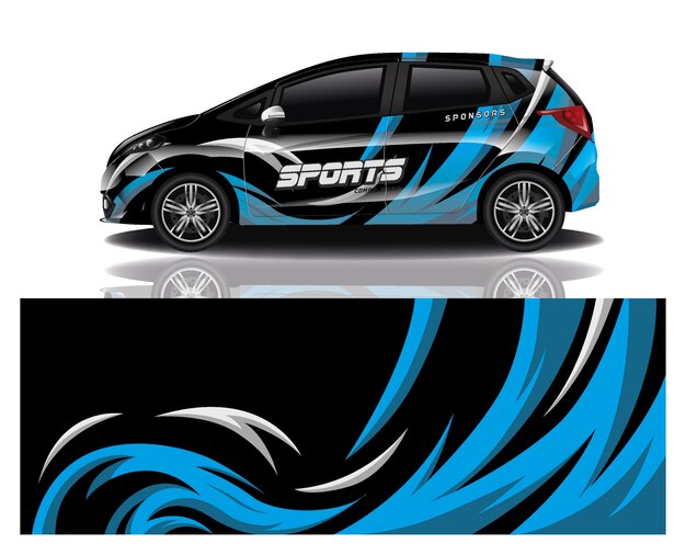 Vector diseño de envoltura de calcomanía de coche deportivo