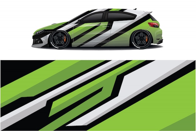diseño de envoltura de calcomanía de coche deportivo