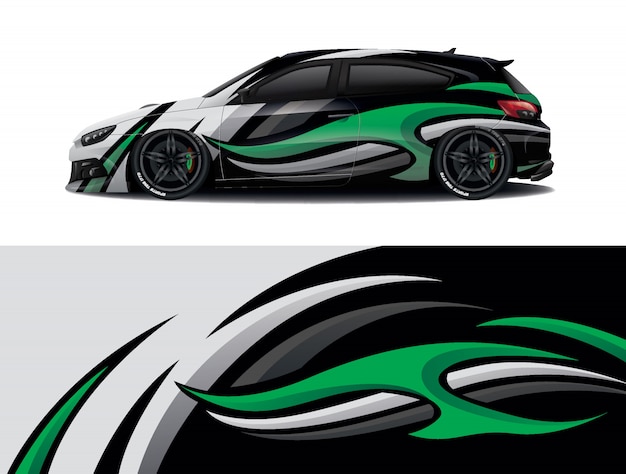 diseño de envoltura de calcomanía de coche deportivo