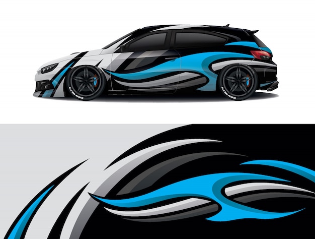 diseño de envoltura de calcomanía de coche deportivo
