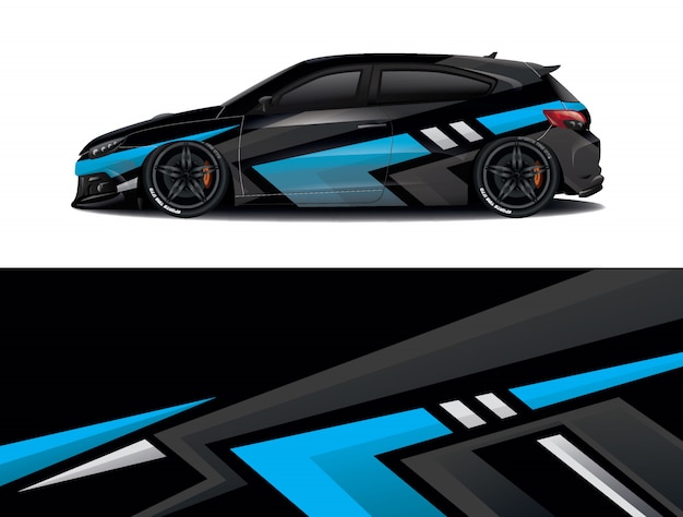 diseño de envoltura de calcomanía de coche deportivo