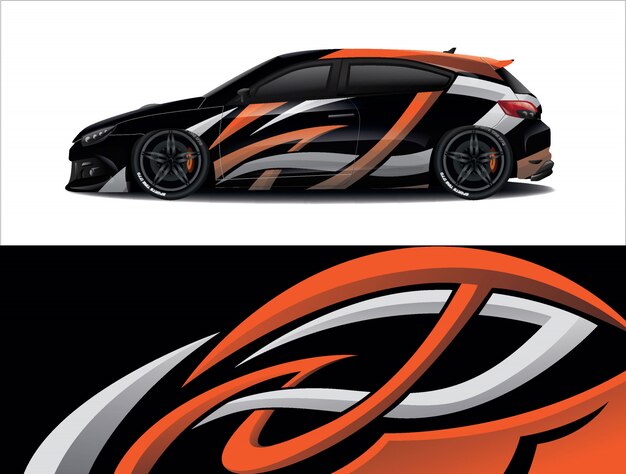 diseño de envoltura de calcomanía de coche deportivo