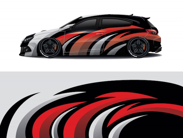 diseño de envoltura de calcomanía de coche deportivo