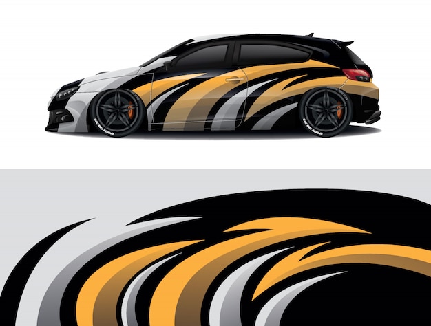 diseño de envoltura de calcomanía de coche deportivo