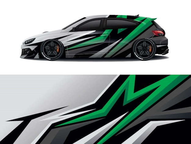diseño de envoltura de calcomanía de coche deportivo