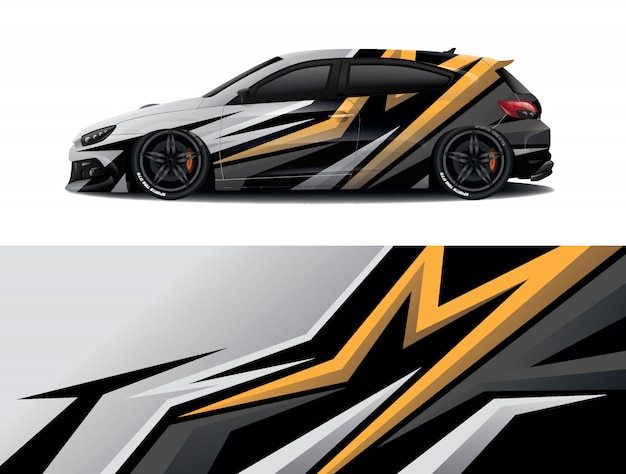 diseño de envoltura de calcomanía de coche deportivo