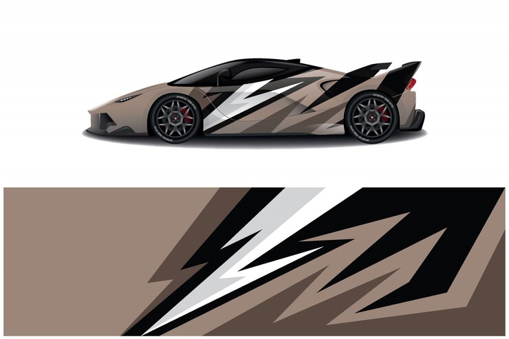 Vector diseño de envoltura de calcomanía de coche deportivo