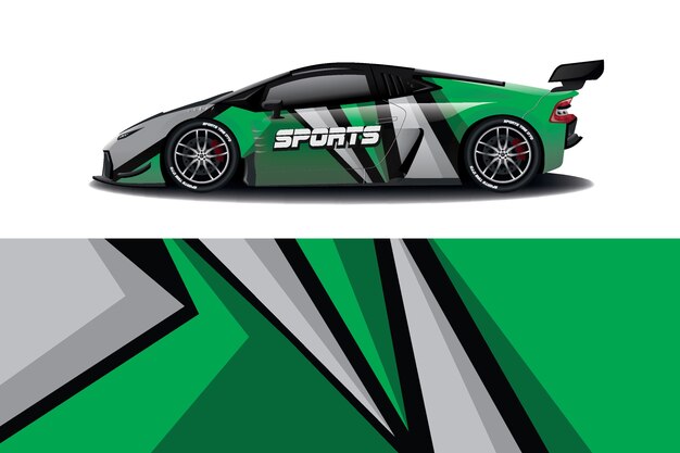 diseño de envoltura de calcomanía de coche deportivo