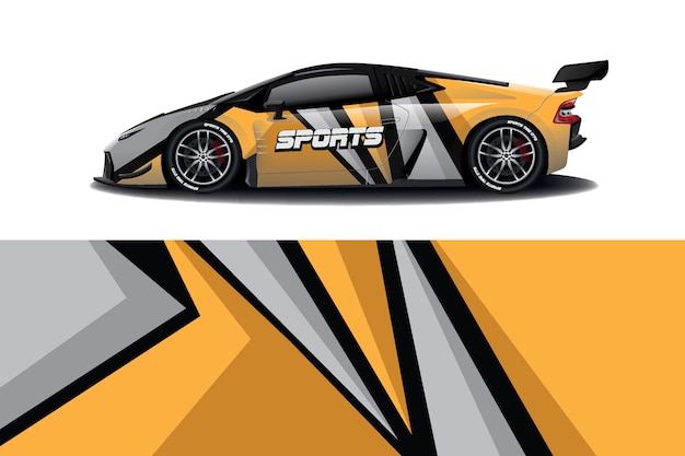 diseño de envoltura de calcomanía de coche deportivo