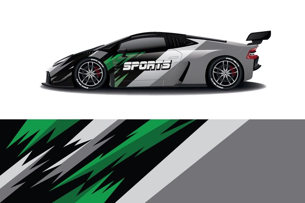 Diseño de envoltura de calcomanía de coche deportivo