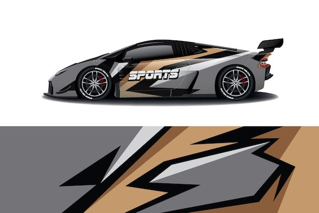 diseño de envoltura de calcomanía de coche deportivo