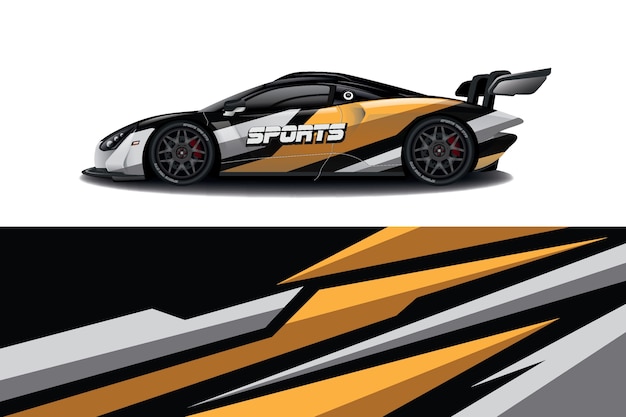 diseño de envoltura de calcomanía de coche deportivo