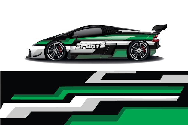 Diseño de envoltura de calcomanía de coche deportivo