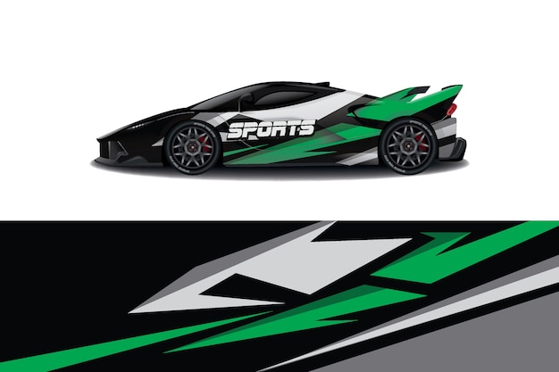 diseño de envoltura de calcomanía de coche deportivo