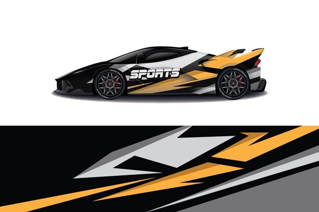 diseño de envoltura de calcomanía de coche deportivo