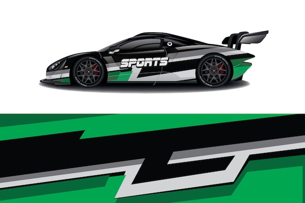 diseño de envoltura de calcomanía de coche deportivo