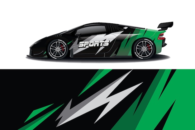 diseño de envoltura de calcomanía de coche deportivo
