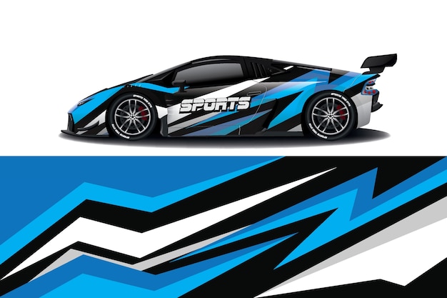 diseño de envoltura de calcomanía de coche deportivo