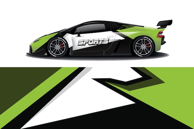 diseño de envoltura de calcomanía de coche deportivo