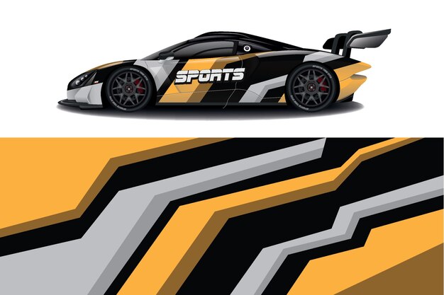 diseño de envoltura de calcomanía de coche deportivo