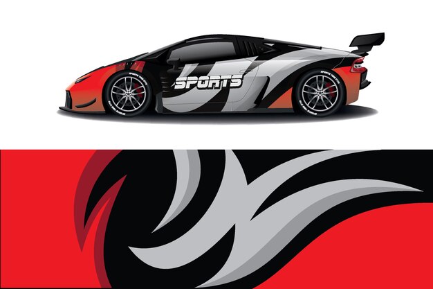 diseño de envoltura de calcomanía de coche deportivo