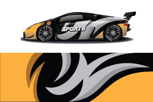 diseño de envoltura de calcomanía de coche deportivo