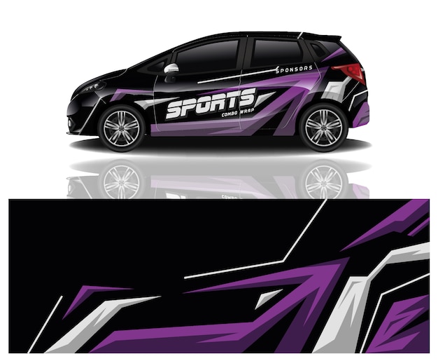 diseño de envoltura de calcomanía de coche deportivo