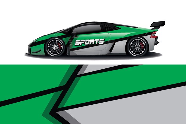 Diseño de envoltura de calcomanía de coche deportivo