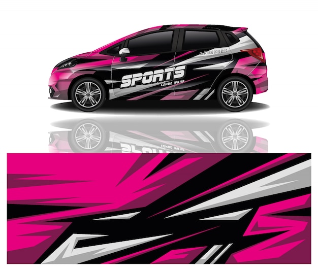 Diseño de envoltura de calcomanía de coche deportivo