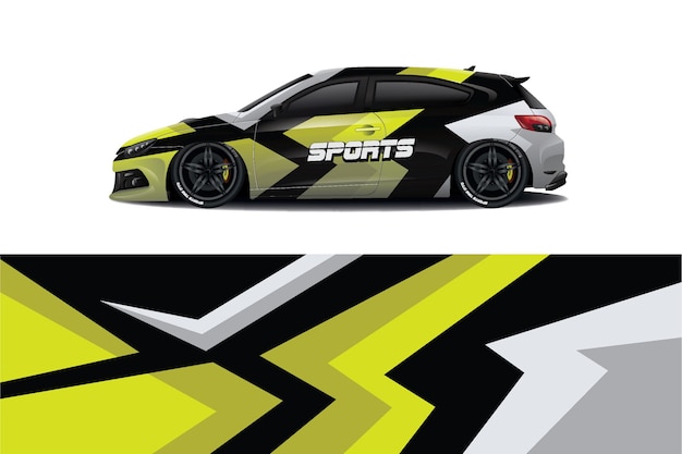 Diseño de envoltura de calcomanía de coche deportivo