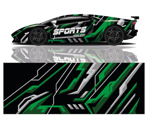 diseño de envoltura de calcomanía de coche deportivo