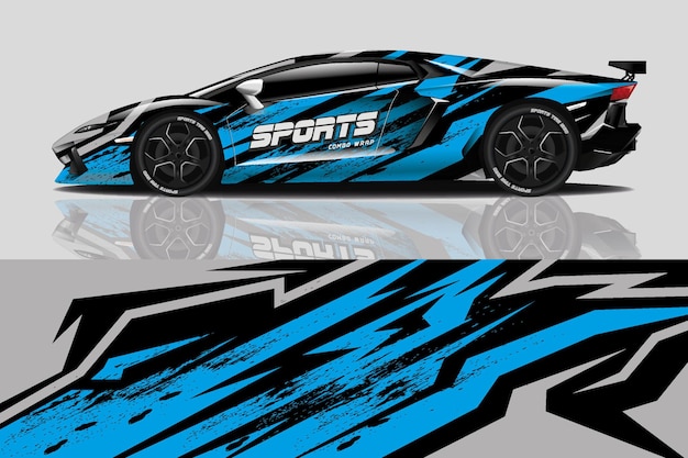 diseño de envoltura de calcomanía de coche deportivo