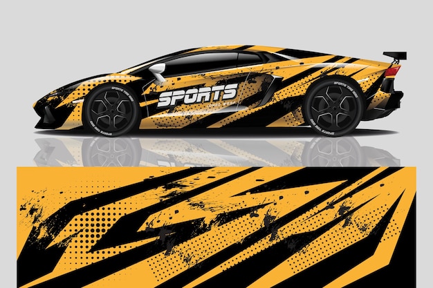 diseño de envoltura de calcomanía de coche deportivo