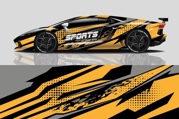 diseño de envoltura de calcomanía de coche deportivo