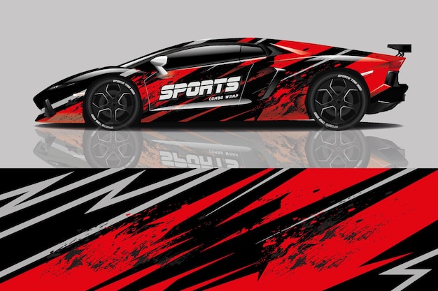 diseño de envoltura de calcomanía de coche deportivo