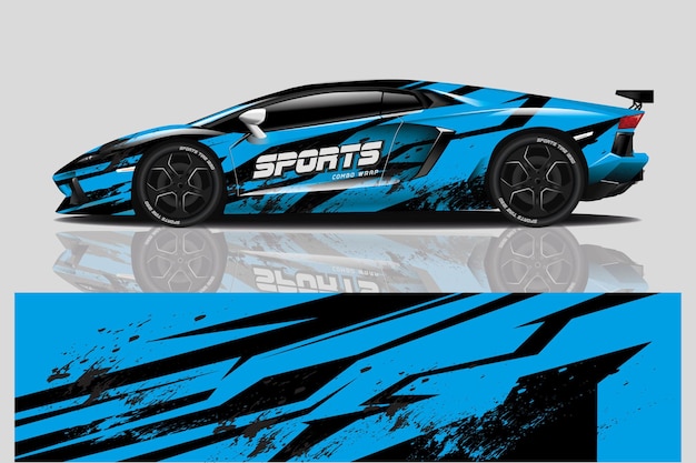 diseño de envoltura de calcomanía de coche deportivo