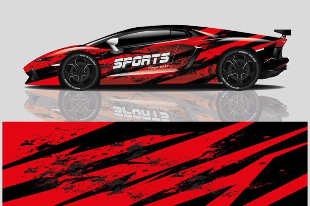diseño de envoltura de calcomanía de coche deportivo