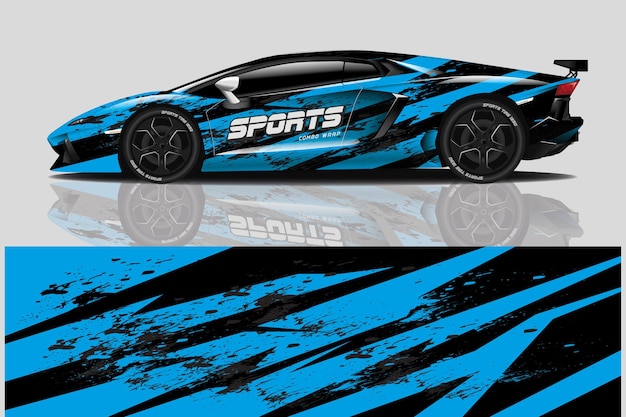 diseño de envoltura de calcomanía de coche deportivo