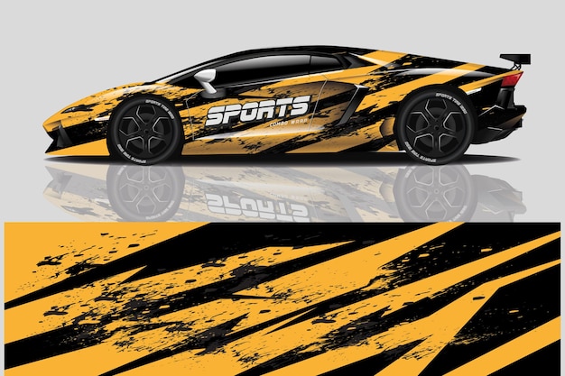 diseño de envoltura de calcomanía de coche deportivo