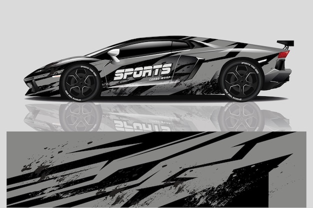 diseño de envoltura de calcomanía de coche deportivo