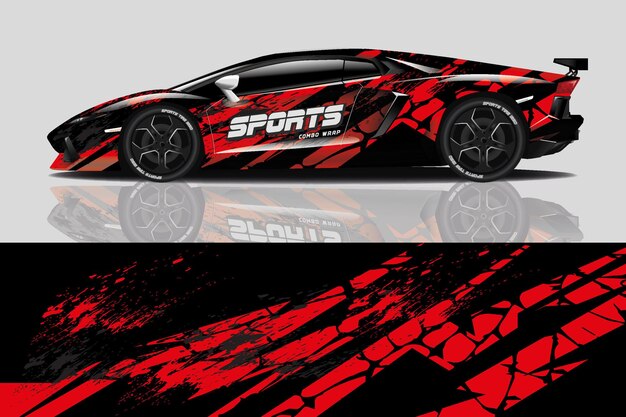diseño de envoltura de calcomanía de coche deportivo