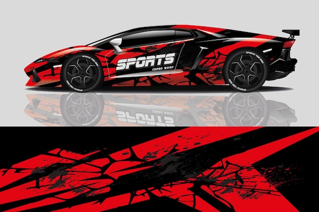 diseño de envoltura de calcomanía de coche deportivo